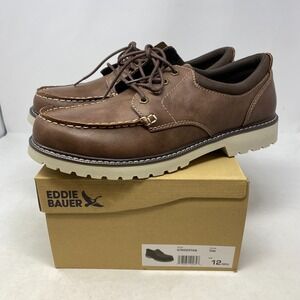 Eddie Bauer Stridertan Lug Sole Casual Shoes Mens 12M Vegan Leather Brown